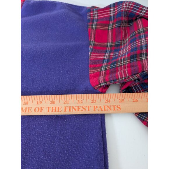 Vintage Pooh Piglet Music Nightgown Womens Size Large Purple Plaid Sleepwear - Picture 10 of 10
